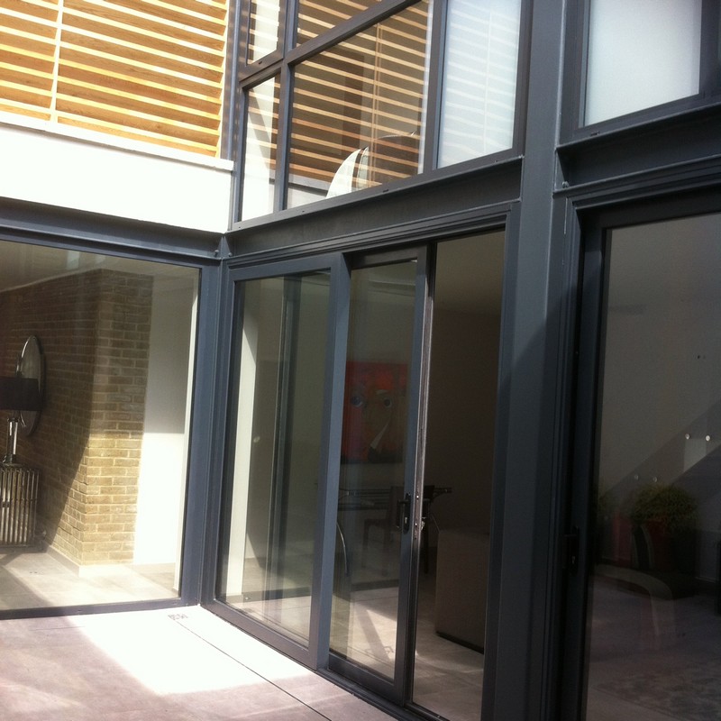 Anthracite aluminium sliding patio doors fitted in Rotherhithe